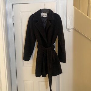 Ganni wooly belted coat
